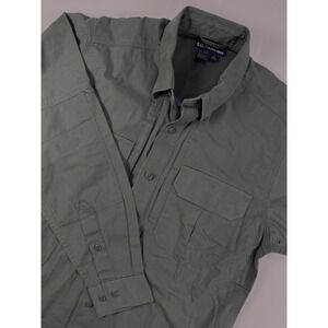 5.11 Tactical Series Shirt Mens Small Green Vented Canvas Long Sleeve Button Up